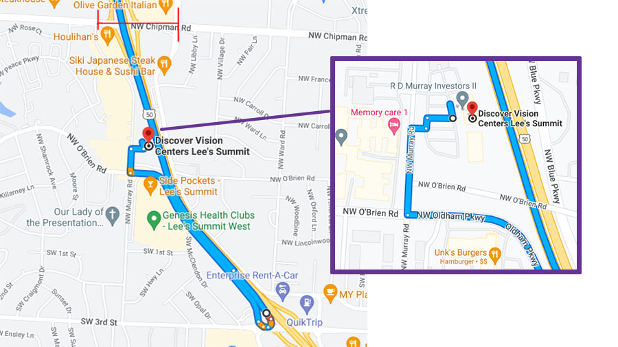 Discover Vision Lee's Summit Alternate Route beginning March 2022