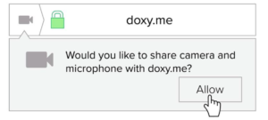 Popup Window Asking if you would like to share your microphone